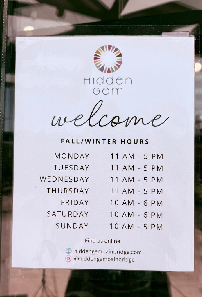 Fall/Winter 2025 Shop Hours